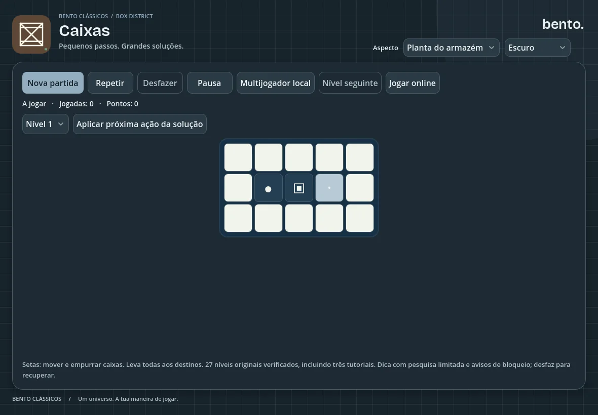 Caixas com um aspeto escuro